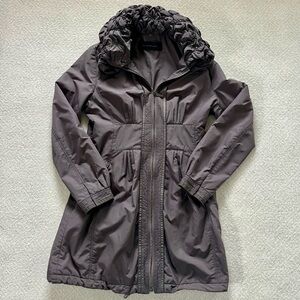 Elie Tahari Performance Coat Jacket with Ruching in Grey